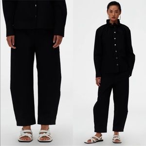 Tibi Organic Cotton Twill Sculpted Pant in Black Size 0